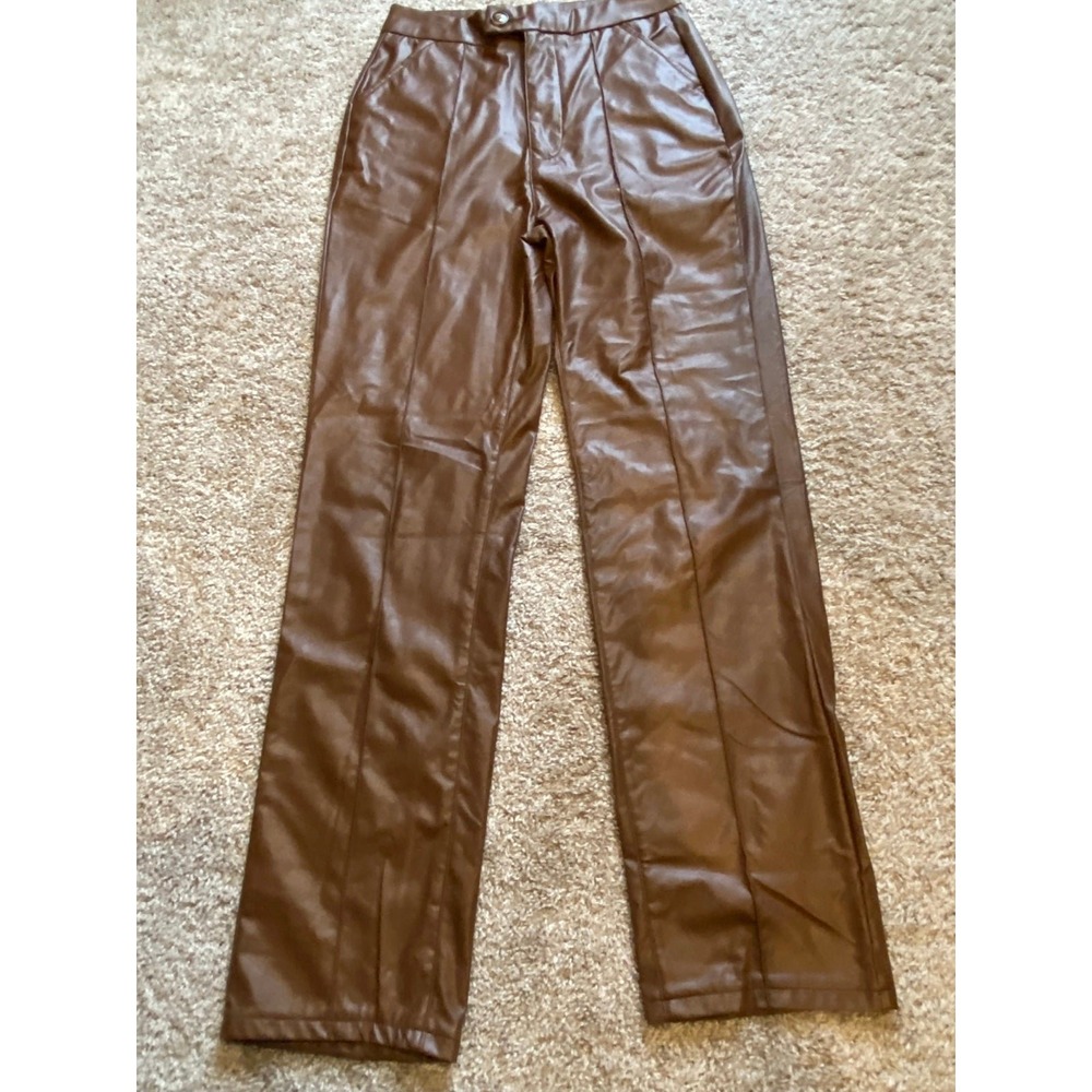 Pretty Little Thing Pants Size 4 Faux Leather Trousers Event  S15